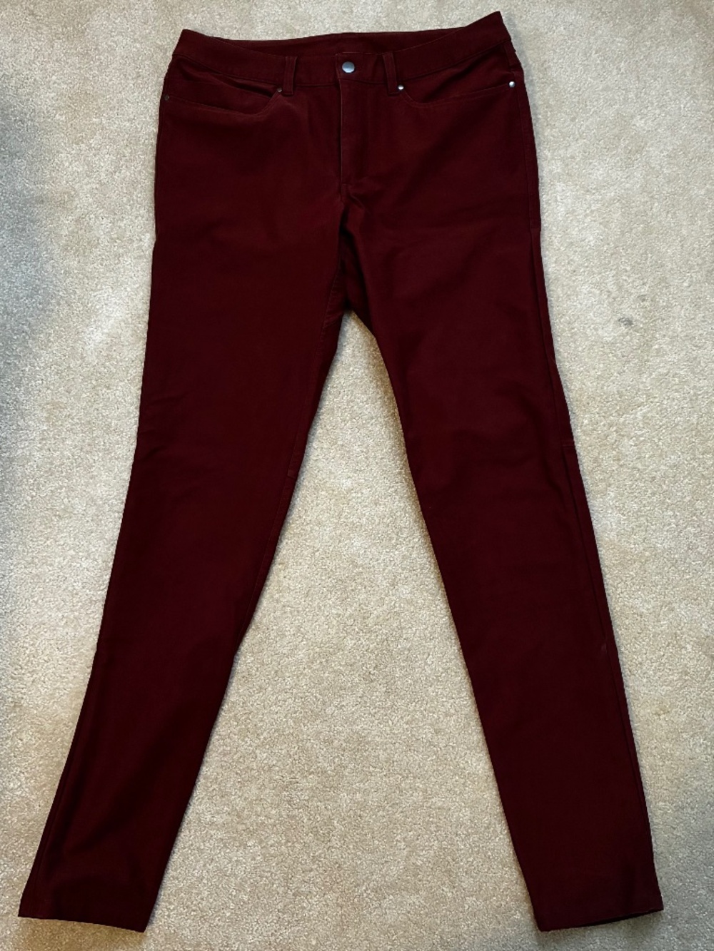 Lululemon ABC Pants Burgundy Red Stretch Pants Size 32
